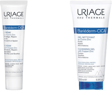Uriage Bariéderm Cica-Gel Detergente Anti-irritazioni 200 ml + Cica-Crema Riparatrice al Cu-Zn 40 ml