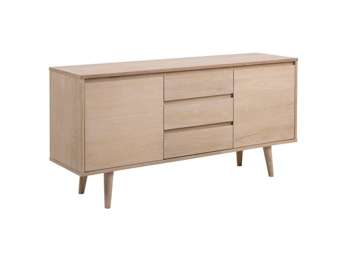 Mid.you Kommode Nagano, Natur, Eiche Bianco, Holz, Eiche, 2 Fächer, 3 Schublade(n) Schubladen, 150x75x40 cm, Reach, Wohnzimmer, Kommoden & Sideboards, Kommoden
