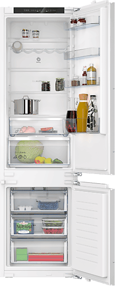 Frigorífico combi integrable - Balay 3KID834F, No Frost, 193.5 cm, 290 l, Botellero, Blanco