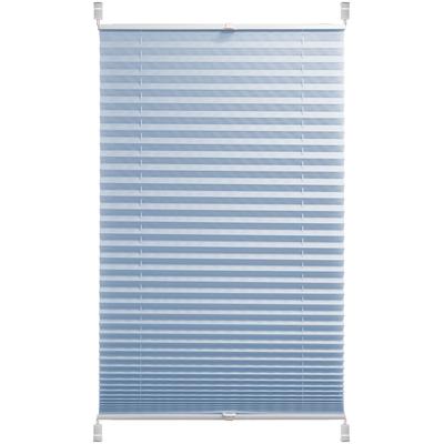 Plissee KUTTI "Candy, ohne Bohren, Klemmfix, Crushed-Optik" Gr. 7, blau (hellblau, weiß), B:65cm H:140cm, Obermaterial: 100% Polyester, Plissees, Sichtschutz Klemmfix Crushed Optik