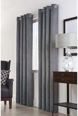 Thermaplus Navar Total Blackout Woven Faux Suede Curtain Panel