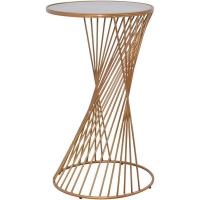 Beistelltisch, gold (goldfarben, goldfarben, getöntes sicherheitsglas), B:38cm H:65cm T:38cm, HOFMANN LIVING AND MORE, Tische, Beistelltisch, Sicherheitsglas