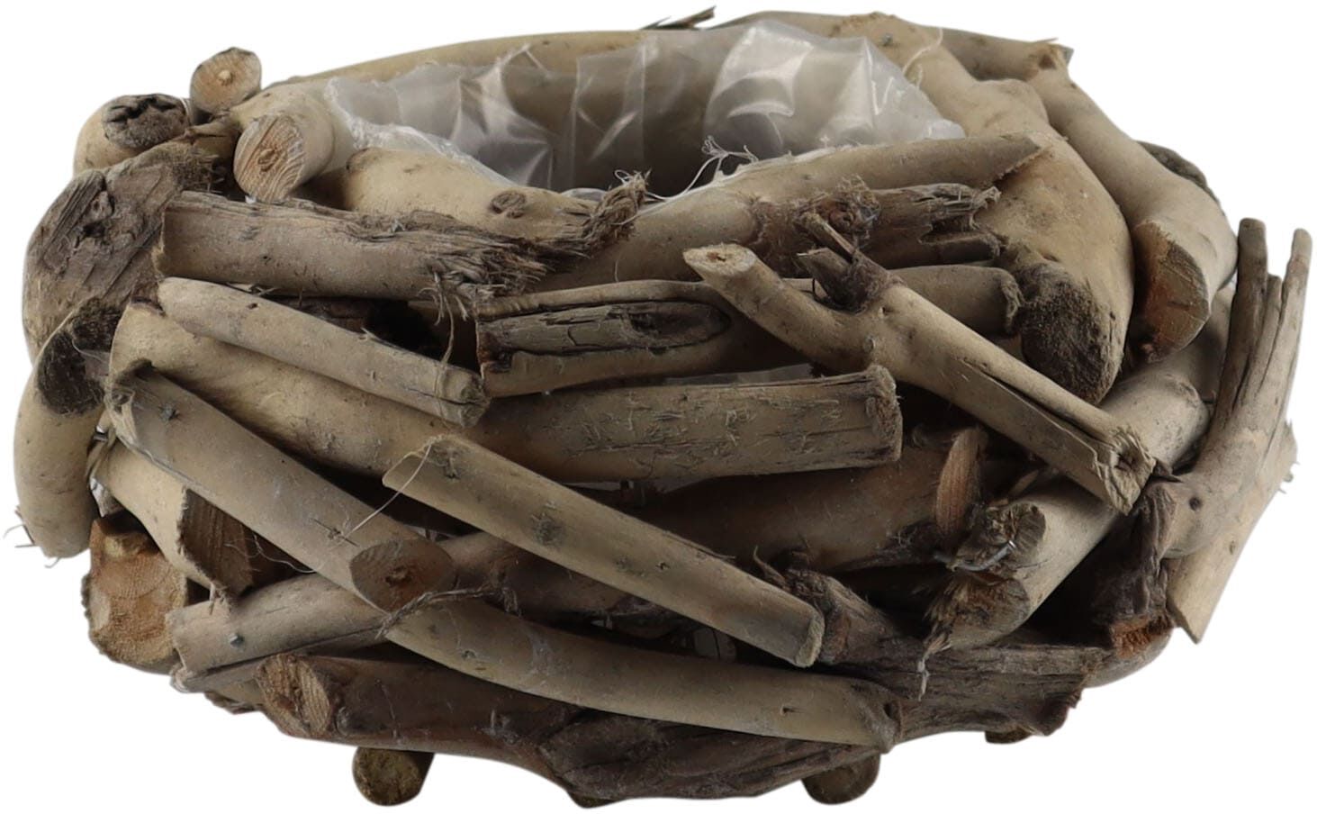 Dekokranz AM DESIGN "Kranztopf aus naturbelassenem Holz", beige (natur), H:10cm Ø:30cm, Holzwerkstoff, Dekokränze, Dekokranz, perfekt als dekoratives Pflanzgefäss oder für saisonale Arrangements natur Ø 30cm