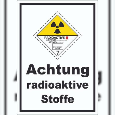 HB-Druck Aufkleber radioaktive Stoffe Radioactive II-GELB A8 (52x74mm)