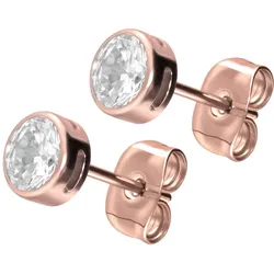 Titan Ohrstecker EINGEFASSTER KRISTALL