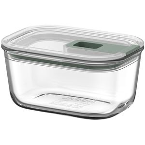Mepal Frischhaltedose EasyClip, aus Glas, 0,45 Liter, transparent / Nordic sage, luftdicht