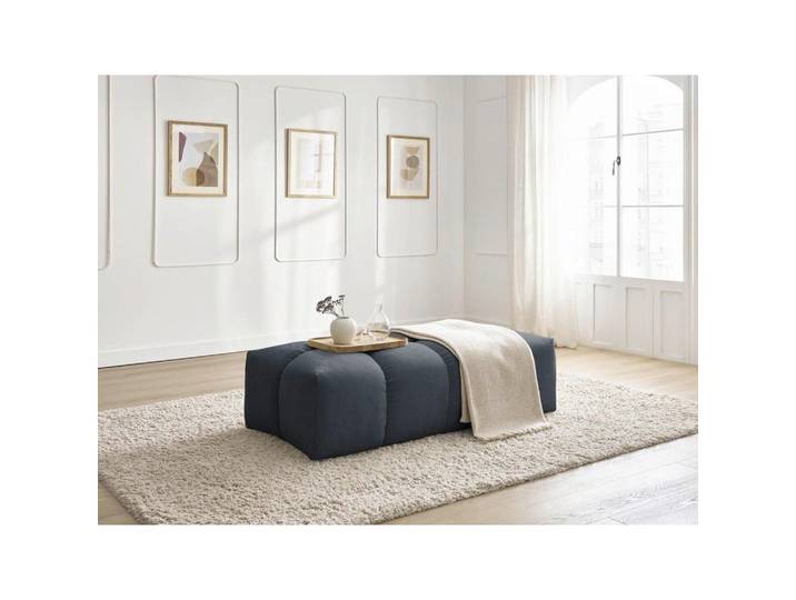 Hocker Everest, Dunkelblau, Kunststoff, rechteckig, 140x70x40 cm, Wohnzimmer, Hocker, Sitzhocker