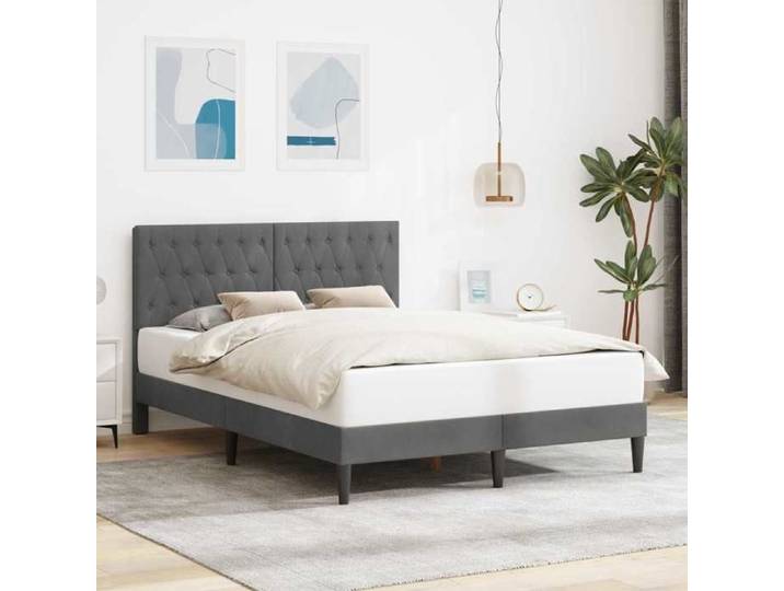 Cadre de lit avec tête de lit Gris foncé 160 x 200 cm Velours poids:27.01 kg 7731