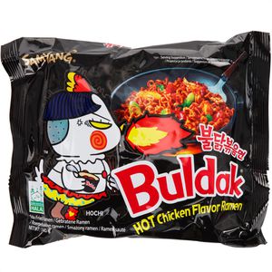 Samyang Fertiggericht Buldak Hot Chicken Flavor Ramen, scharfe, koreanische Nudelsuppe, je 140 g, 5 Stück
