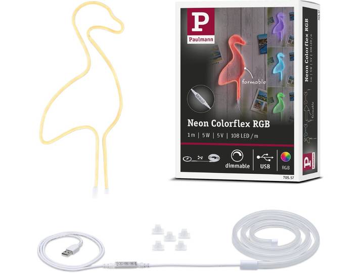 Paulmann Neon Colorflex USB Strip 1 Meter RGB - Met Kabelschakelaar - 5W - 5V - Wit