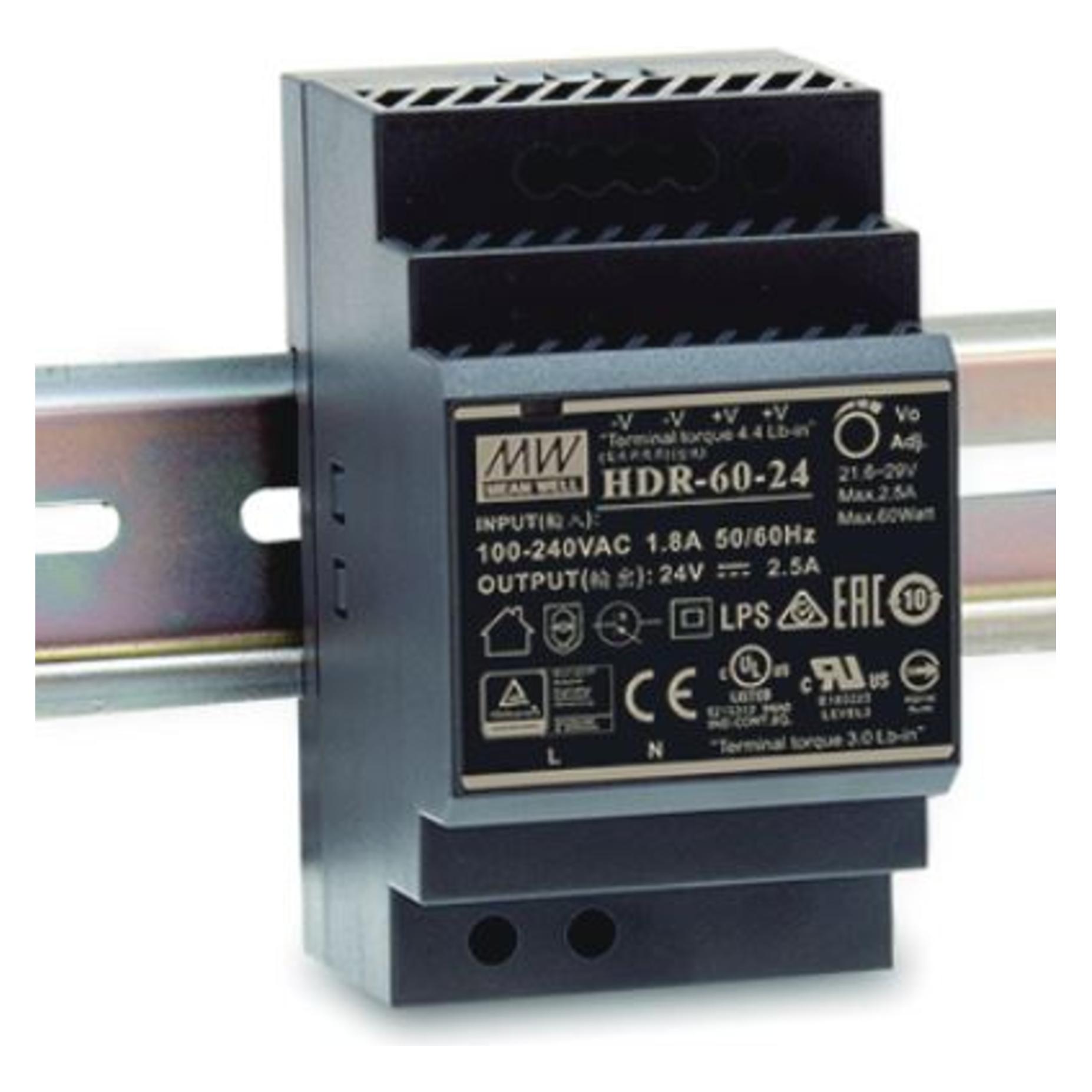 MeanWell Power Supply Unit 60 W (HDR-60-24)