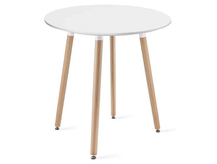 Table ronde Kami blanche et hêtre