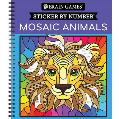 Brain Games - Sticker by Number: Mosaic Animals (28 Images to Sticker), Taschenbuch von Publications International Ltd,New Seasons,Brain Games,