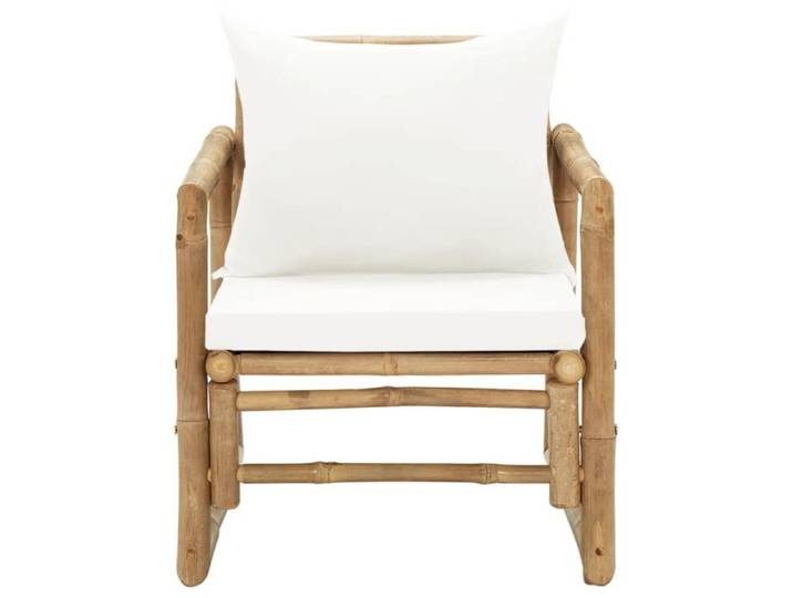 Brun Siège de jardin - Chaises de jardin - (2 pcs) - avec coussins et oreillers Bambou C2369