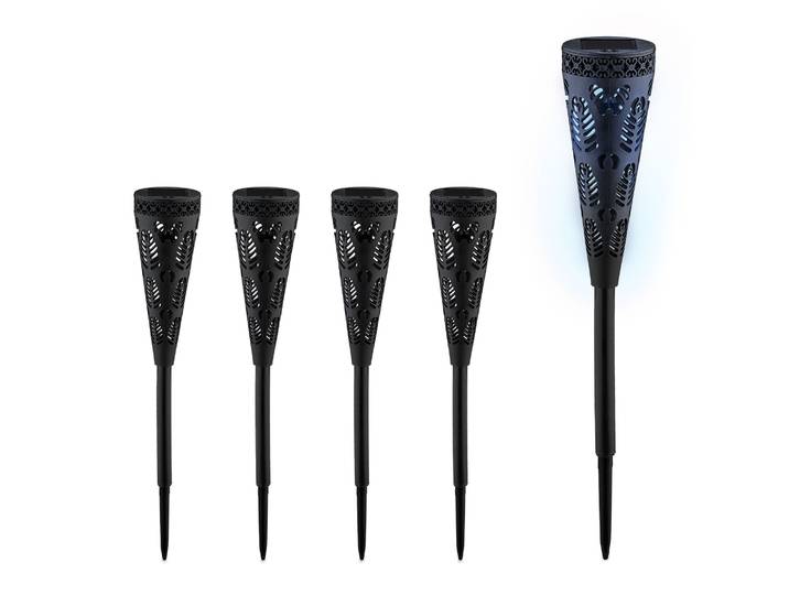 Solarlampenset mit Lichteffekt Schwarz