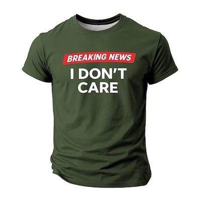 Herren Grafik-T-Shirt Breaking News es ist mir egal Lustiges sarkastisches Kurzarm-Lebensstil-Tee