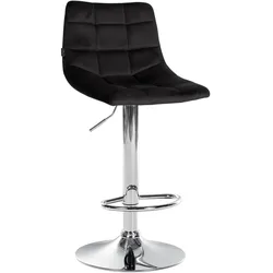 CLP Barhocker Jerry Samt chrom   Farbe: schwarz, Gestell Farbe: chrom