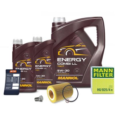 Mann-filter Ölfilter + 7l 5W-30 Motoröl [Hersteller-Nr. 41193783] für Wiesmann, Alpina, BMW