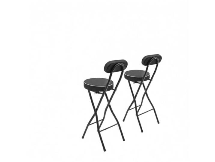 ZNLLQZN 2PCS Tragbarer Barhocker Klappbar HochstüHle, Klapphocker Barstuhl Hocker mit Lehne, für Küche, Bar und Outdoor-Aktivitäten, Belastbarkeit 125kg, Höhe 88 cm (Schwarz)