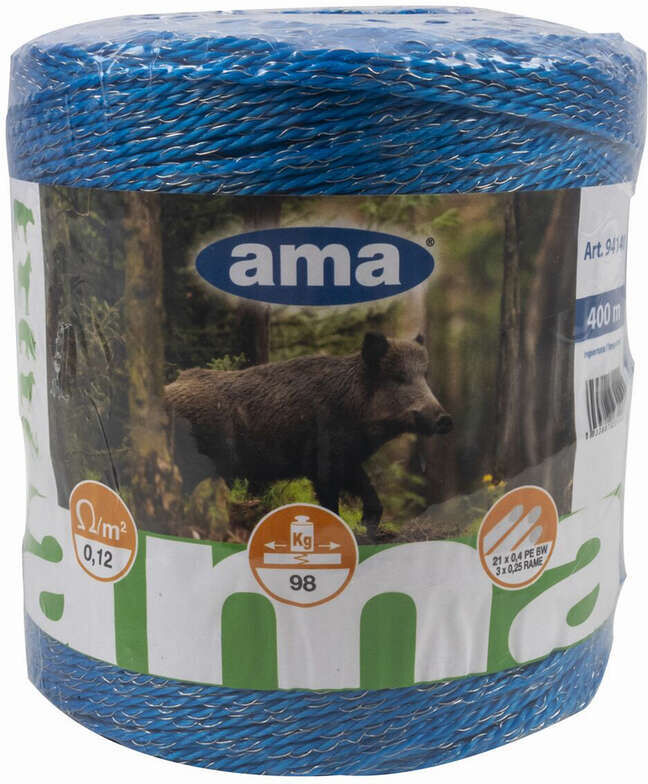 Ama Filo blu elettrificato per recinti con conduttori in rame -