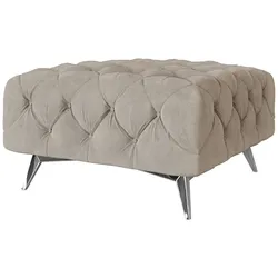 HOCKER Chesterfield Laura Dunkle Creme Samt