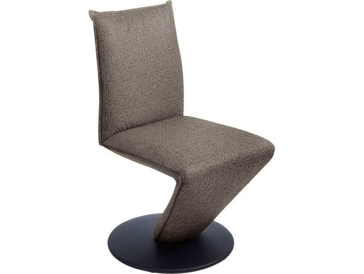 K+W Komfort & Wohnen Esszimmerstuhl Drive Drehstuhl, Stuhl mit federnder Sitzschale, Drehteller in Metall schwarz Struktur