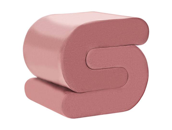 Beliani Pouf Samtstoff Rosa Arcadia, Pink, Eukalyptusholz, Freiform, 45x48x50 cm, Wohnzimmer, Sessel, Hocker & Hockerbänke, Poufs