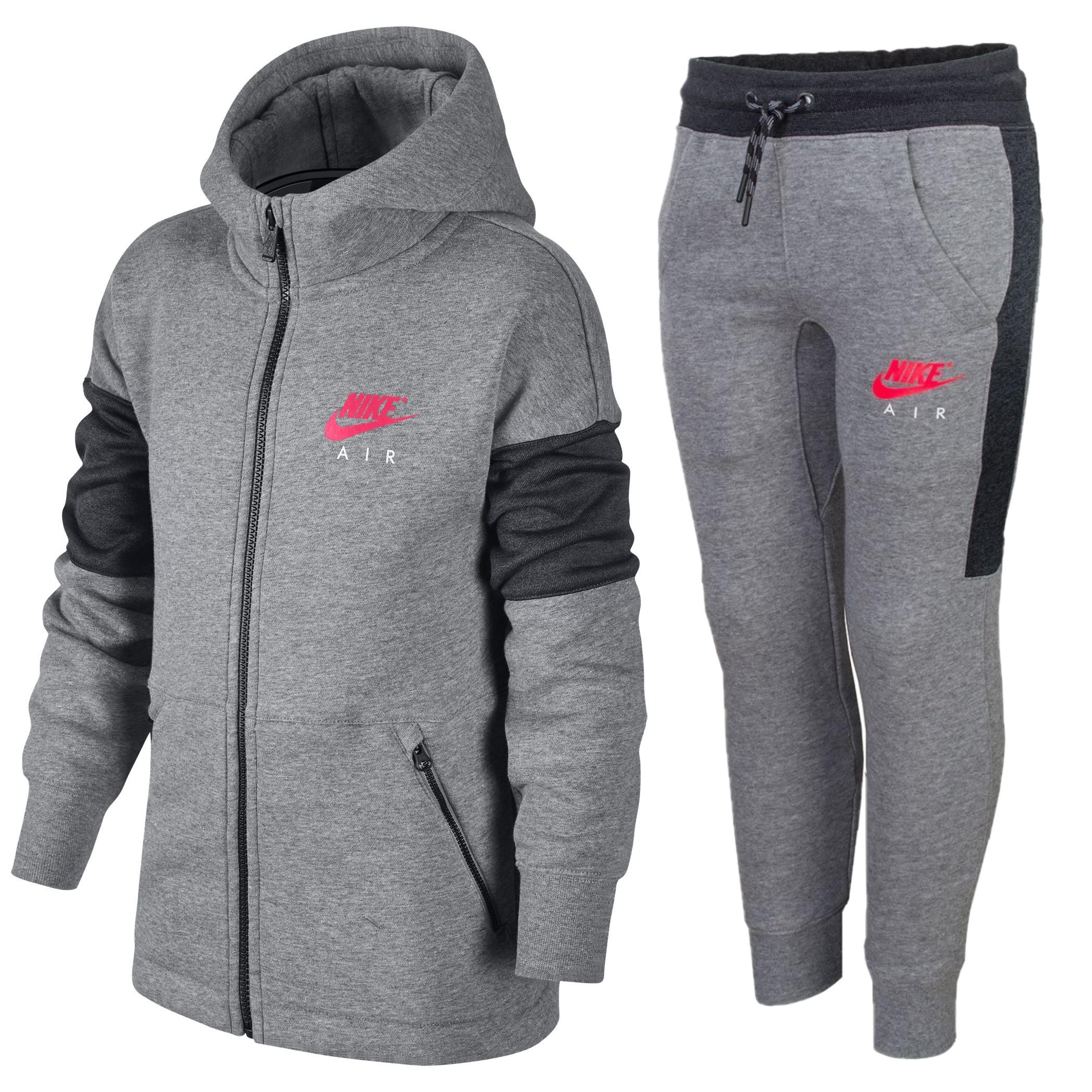 Nike Air Jungen NSW Trainingsanzug Komplettset in Grau