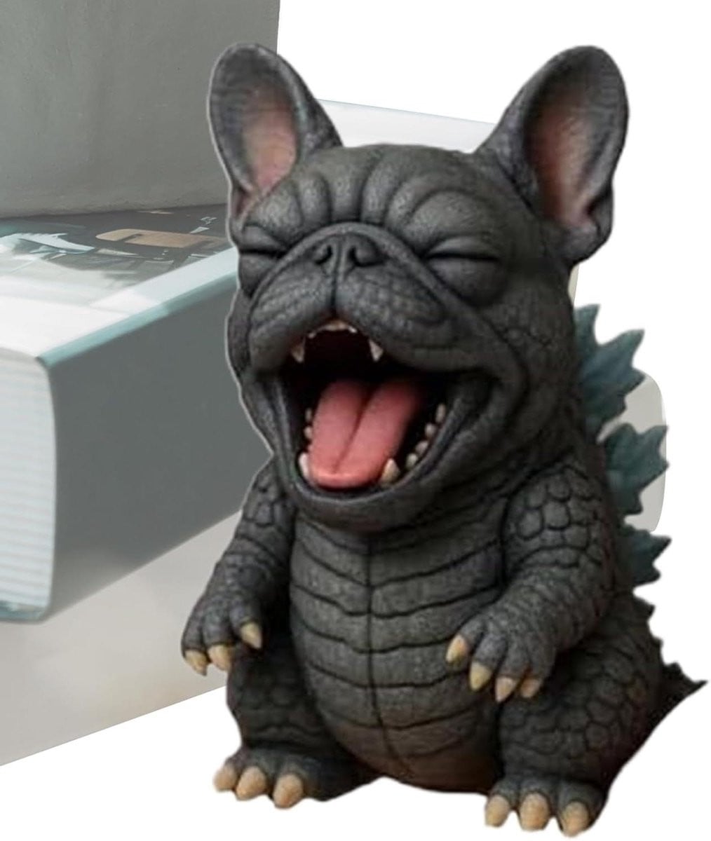 Bruin Hondenfiguur Decoratie - Hars Dierenbeeldje voor op de Tafel - Hoogte: 12,6 cm