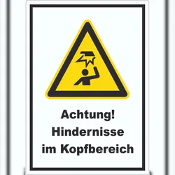 HB-Druck Achtung Hindernisse im Kopfbereich Aufkleber A6 (105x148mm)