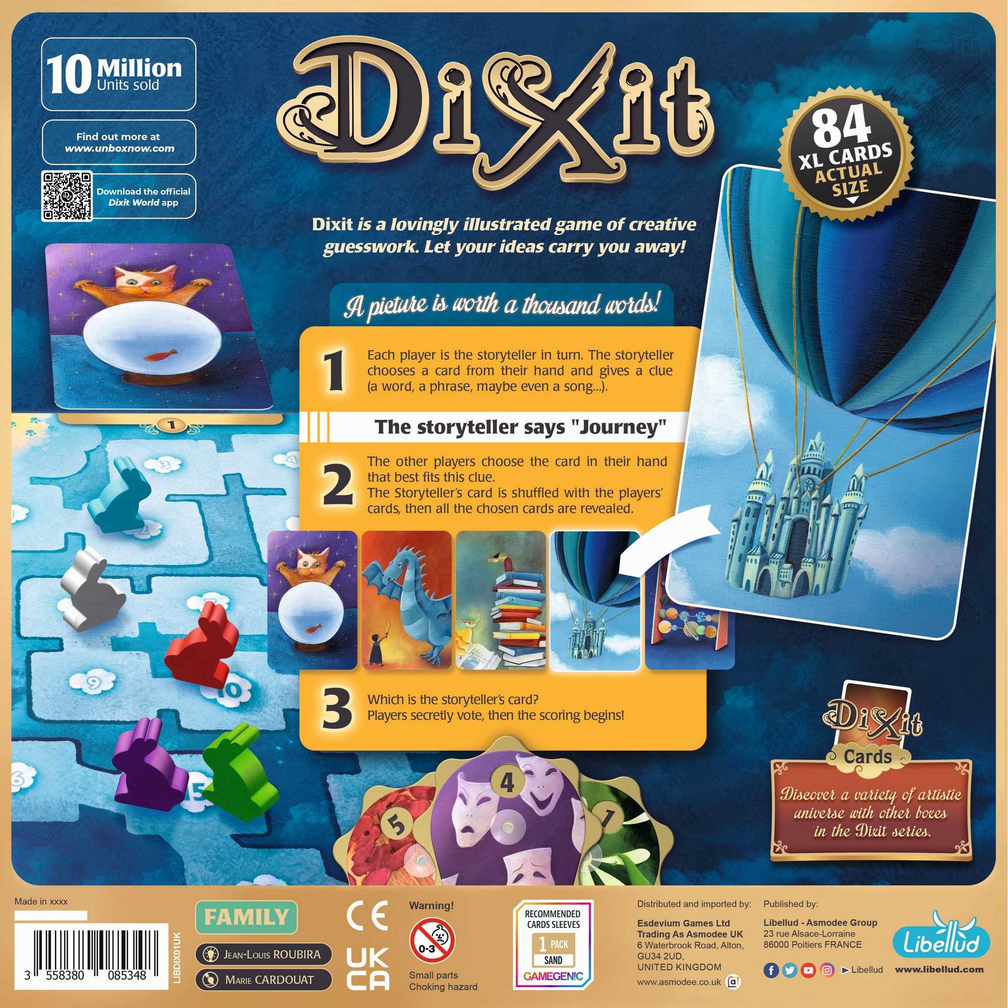 Dixit 2021 Refresh - Imaginative Picture Interpretation Game for Family and Friends, Ages 10+, 84 Illustrated Cards, Large-Format, Libellud