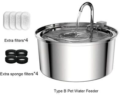 Inspired Finds HydraFlow 3.2L Cordless Stainless Steel Pet Water Fountain With Motion Sensor can Not Recharge B +4fillers +