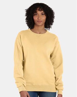 ComfortWash by Hanes GDH400 Men's Comfort Wash Fleece Sweatshirt in Summer Squash Yellow size Large   Cotton/Polyester Blend