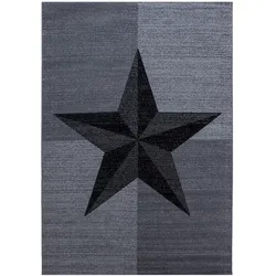 Teppich Schlafzimmer Sterne Elegant Waschbar Strapazierfähig Wohnzimmer Esszimmer Pflegeleicht Grau 120x170 cm – INN von Kadima Design