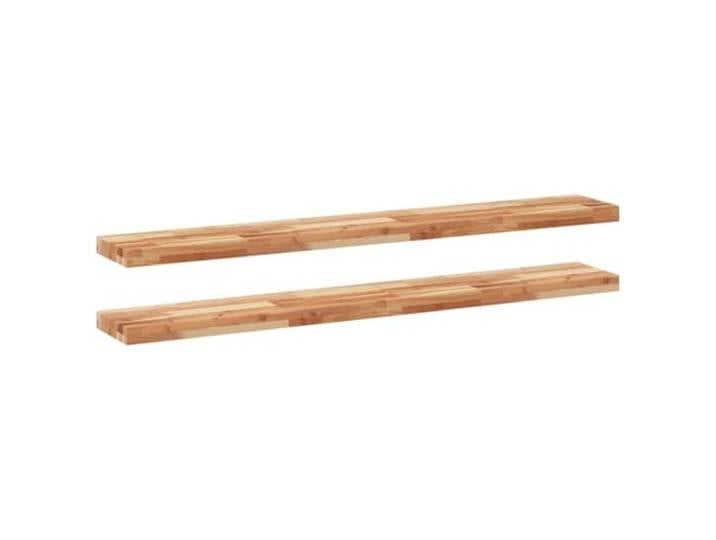 PUGYNBK Schwebendes Regal, 2 Stück, Akazienholz, 140 x 20 x 4 cm Öl-Finish, feuchtigkeitsbeständig, Verwendung im Innen- und Außenbereich, Wandmontage
