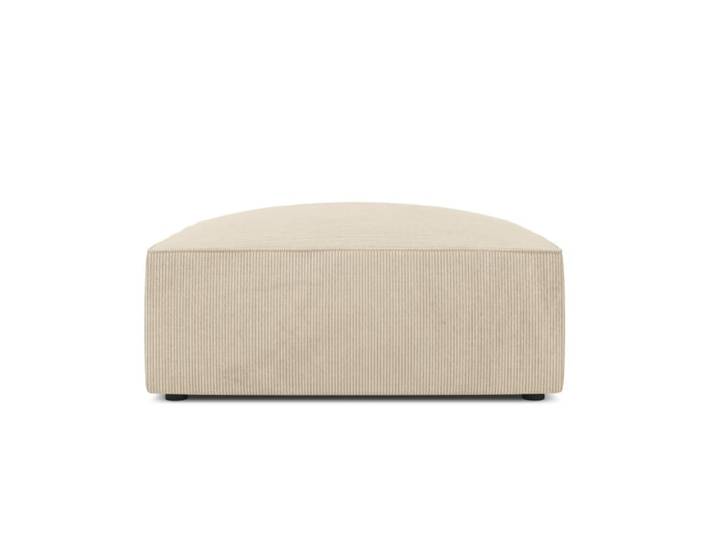 Pouf 1 place en tissu velours côtelé beige clair