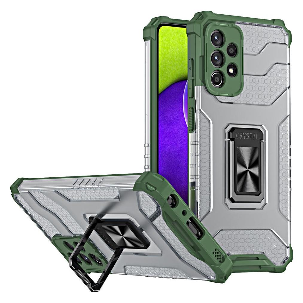 Hurtel Crystal Ring Case robuste Kickstand TPU/PC Panzer Handyhülle Hard Case für Samsung Galaxy A72 4G grü (Samsung Galaxy A72) (1404978613)