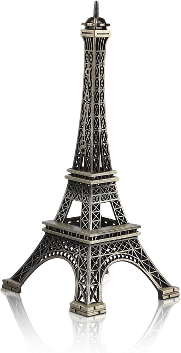Cocoplus Eiffeltoren Standbeeld Decoratie - Brons Metaal - Architectuur Model - Tafeldecoratie - 15 cm
