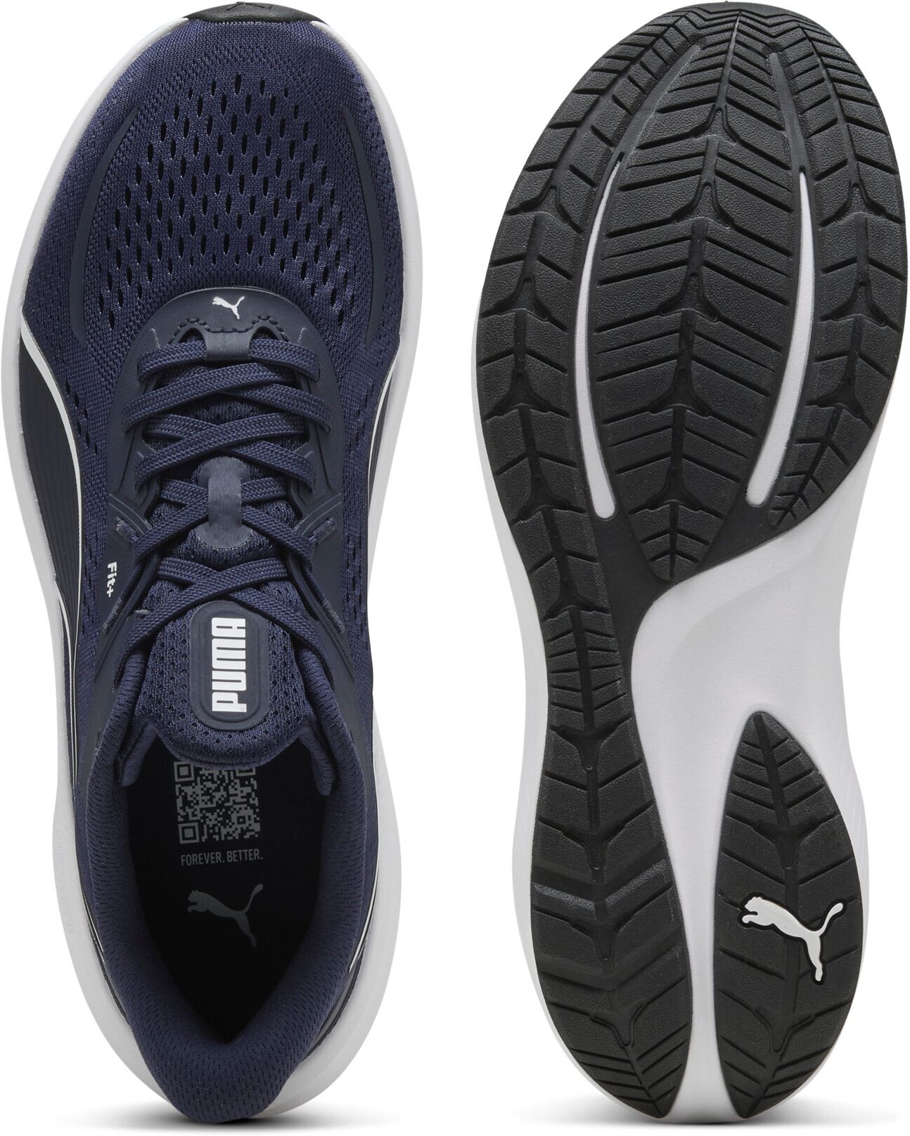 Laufschuh PUMA "SKYROCKET LITE 2", Gr. 45, weiss (puma navy, puma weiß, puma schwarz), Textil, Schuhe Laufschuh, für sportliche Aktivitäten, mit SOFTFOAM+ Innensohle puma navy, puma weiß, puma schwarz 45