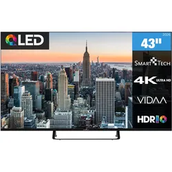 Smart Tech 43QV02V QLED Fernseher 43 Zoll Smart TV VIDAA HDR Fernseher mit 4K UHD, Bluetooth (2026)