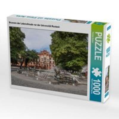 CALVENDO Puzzle Brunnen der Lebensfreude vor der Universität Rostock | 1000 Teile Lege-Größe 64x48cm Foto-Puzzle für glückliche Stunden