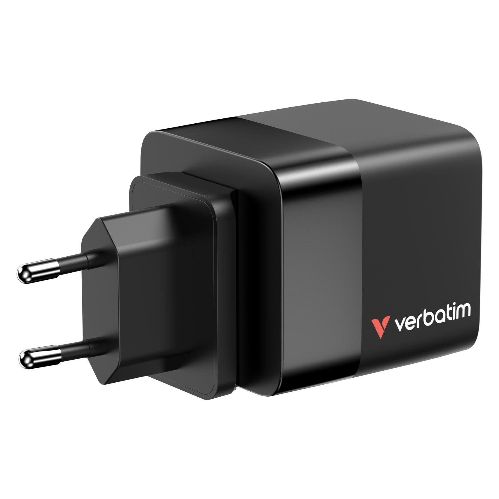 Verbatim GaN Charger Retractable Cable (65 W, 3 Ports) (32217)