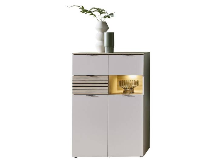 freiraum Highboard Ina, in Cashmere / Riva Eiche Dekor - 125x84x45cm (LxBxT)