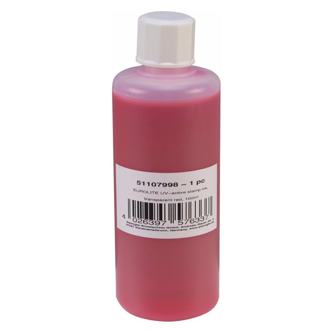 Eurolite UV-aktive Stempelfarbe, transparent rot, 100ml (51107998)