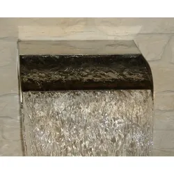 Edelstahl Wasserfall CASCADE mit Beleuchtung Breite 500 mm