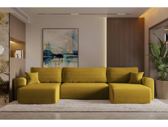Kaiser Möbel Ecksofa mit schlaffunktion und bettkasten, Sofa U-form, Couch U-form CAPRI, Sofa U-Form / Ecksofa