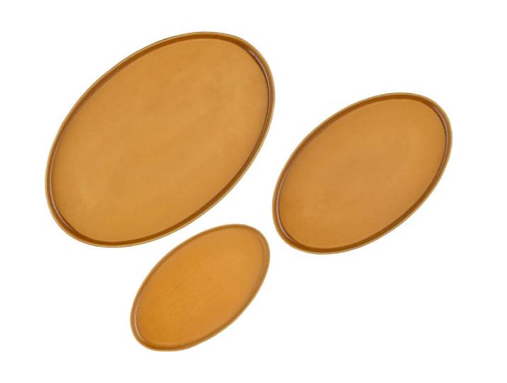Plateau de service - 3 pièces - ocre