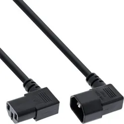INLINE Netzkabel Kaltgeräteverlängerung, C13 auf C14, 0,4m 90° abgewinkelt