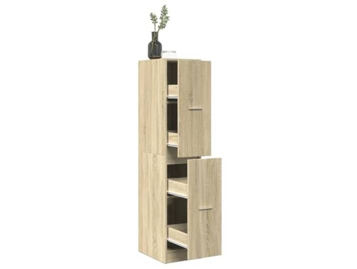 Apothekerschrank Sonoma-Eiche 30x41x144,5 cm Holzwerkstoff Lagerschrank Schlankes Design, feuchtigkeitsbeständige Oberfläche, Metallschienen, Wandbefestigung erforderlich