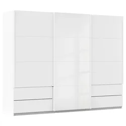 Schwebetürenschrank Elara in Alpinweiß/Weißglas